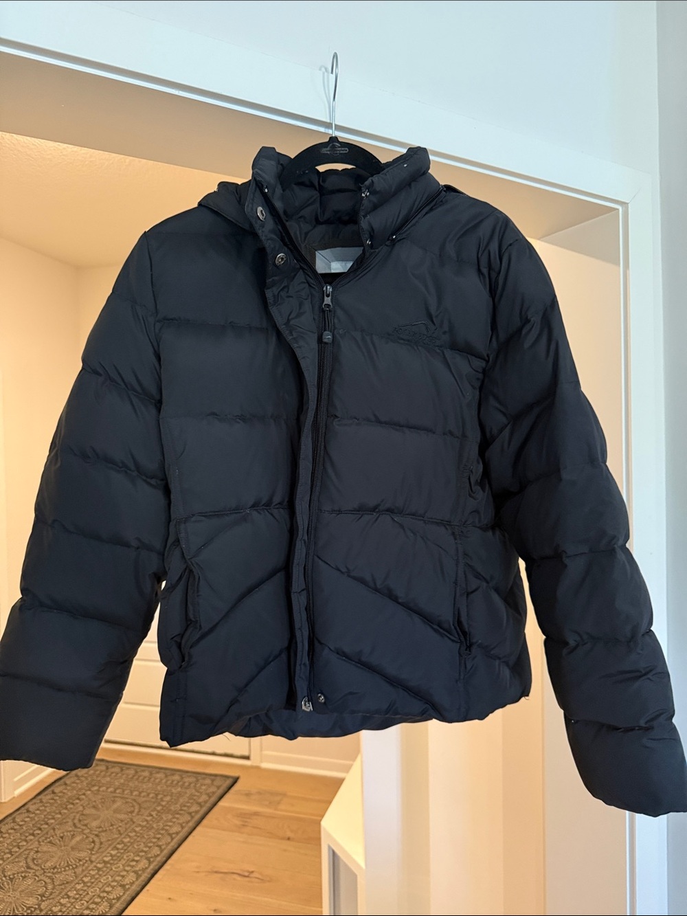 Polar Edge Black Puffer Jacket with Embroidered Logo